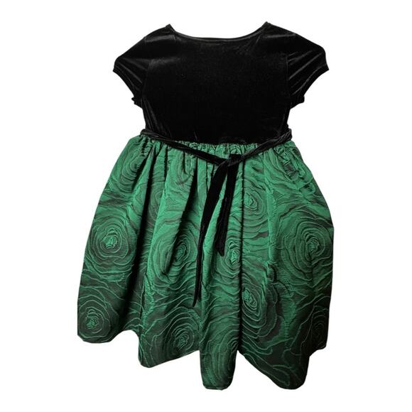 Blueberi Boulevard Girl’s  Black and Green Holiday Festive Dress Sz 6X NWT - Picture 3 of 11